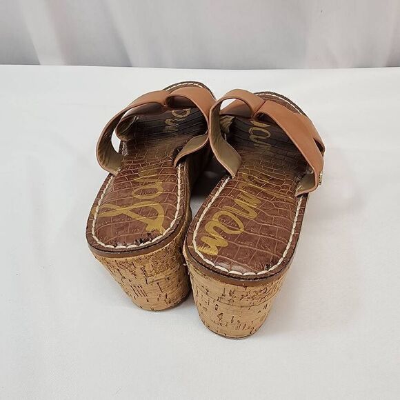 Sam Edelman Size 9 Remini Cork Wedge Brown Sandals Womens K - Picture 5 of 10